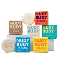 Nudy Rudy Variety Pack soap bars displayed for gifting and scent exploration