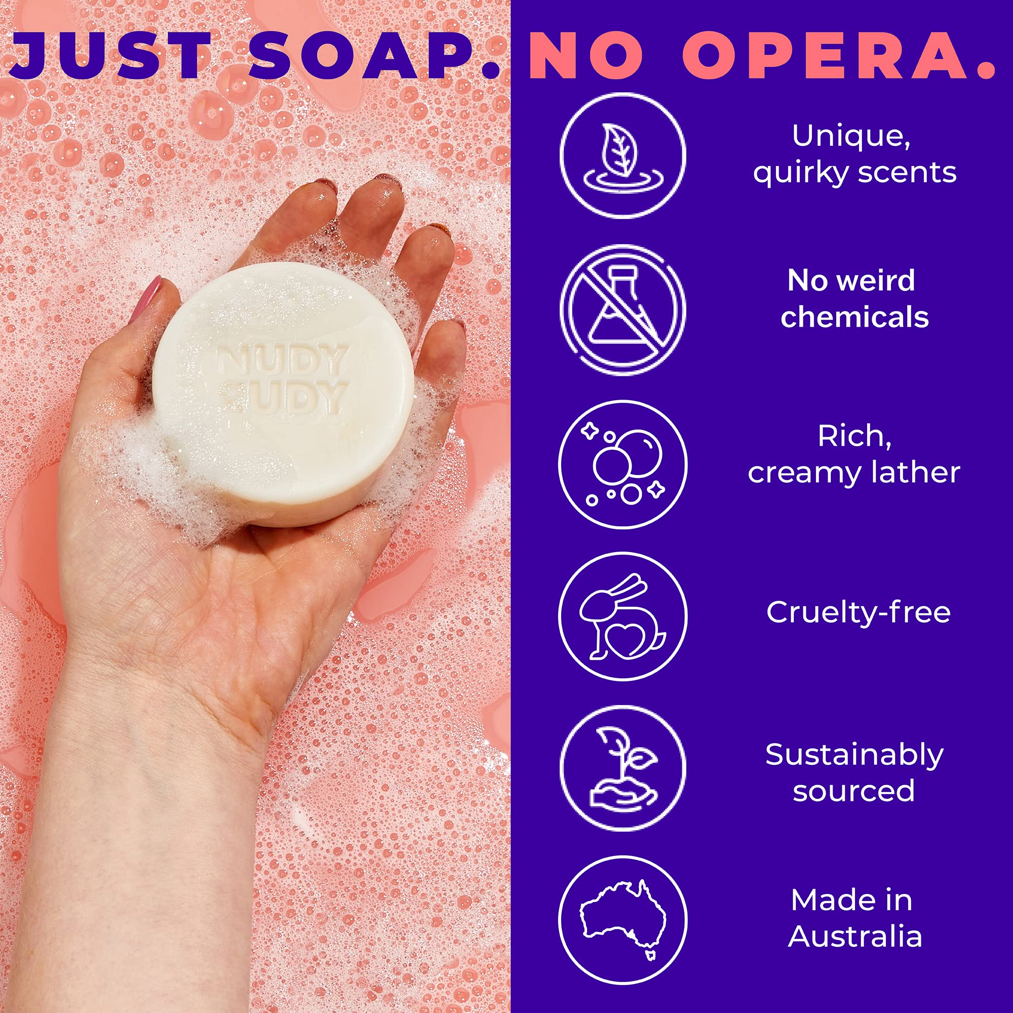 Nudy Rudy Wasabi Pear soap bar delivers refreshing cleanse with a zingy fragrance