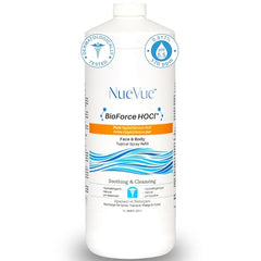 NueVue BioForce HOCl refill bottle showing 33 oz capacity for ongoing skincare