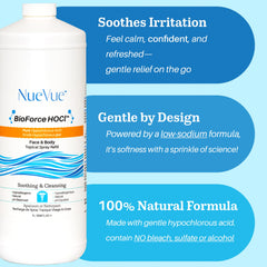 NueVue BioForce HOCl spray closeup highlighting pure, gentle mist