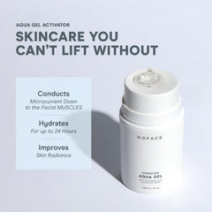 NuFACE Aqua Gel Activator gel texture closeup highlighting smooth application and conductivity.
