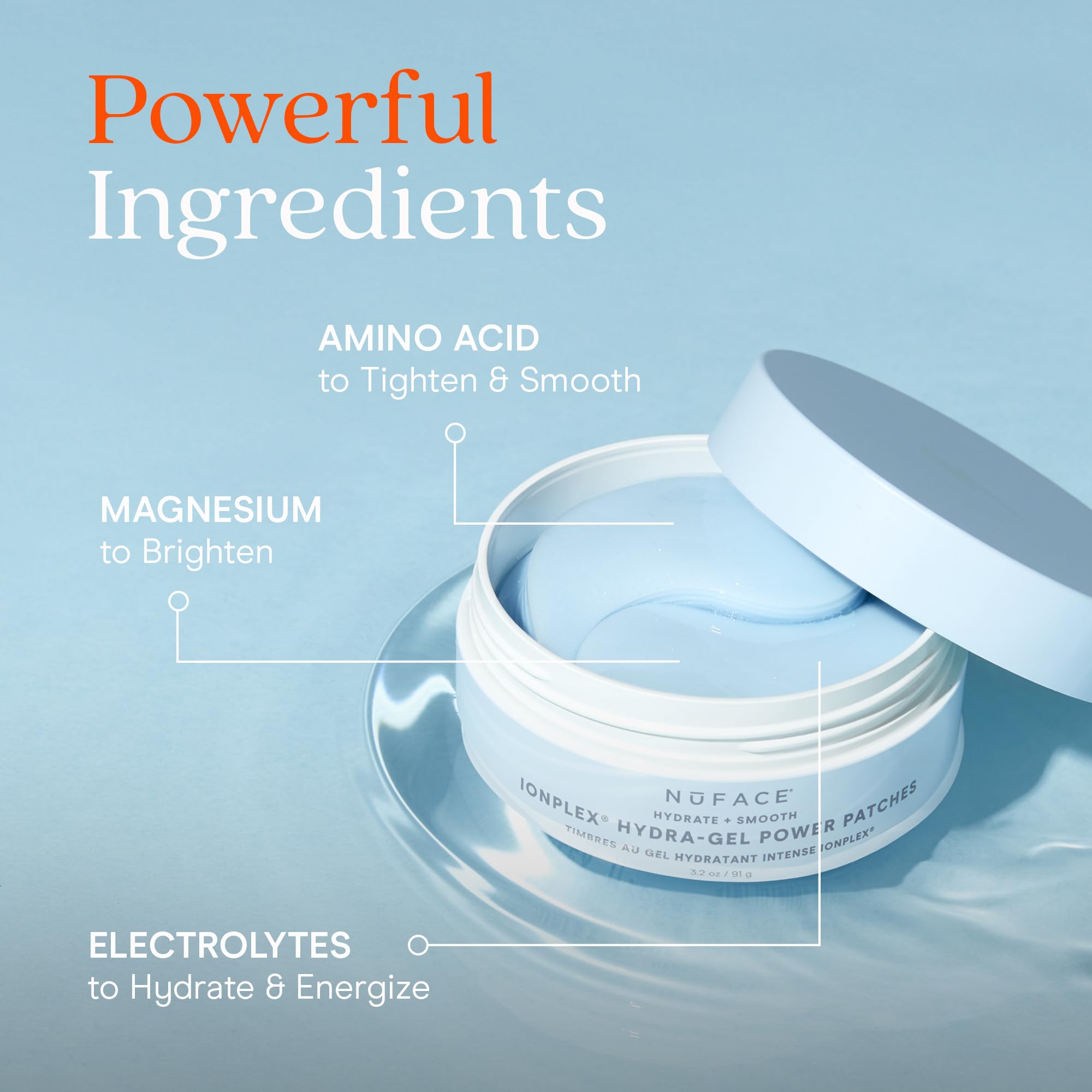 NuFACE IonPlex Hydra-Gel Patch being applied offers a cooling spa-like moment at home.