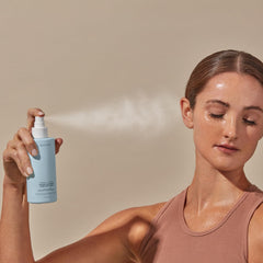 Closeup of skin prep with NuFACE microcurrent concept