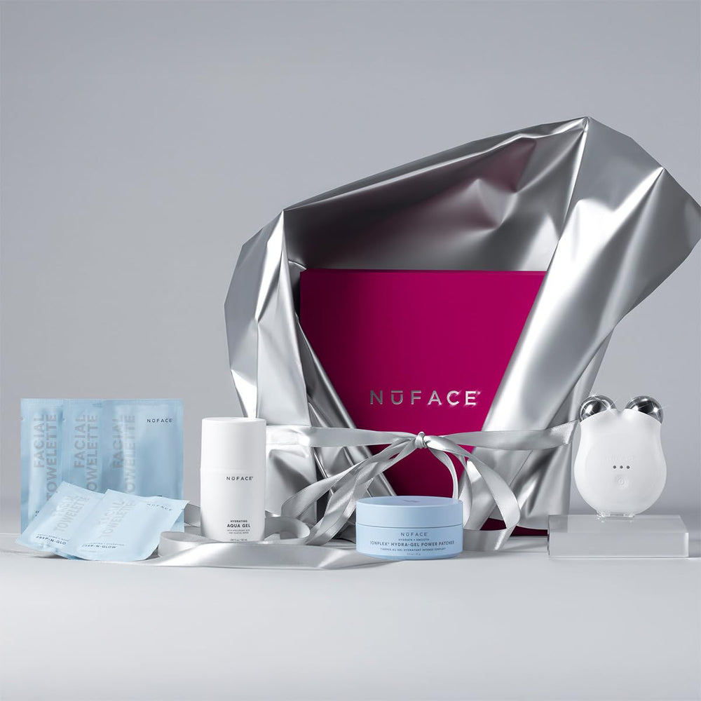 NuFACE Mini+ luxe gift box highlights premium holiday packaging