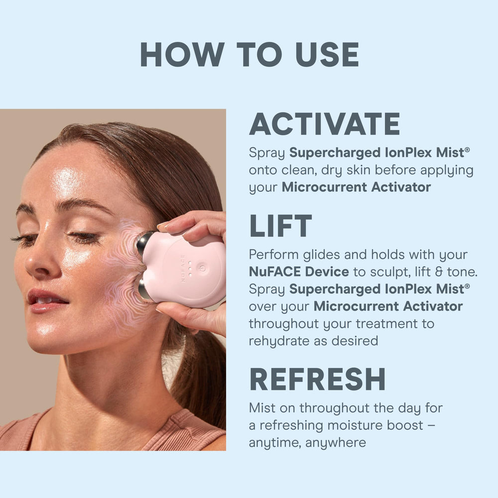 NuFACE pore-minimizer closeup showing minimized look of pores