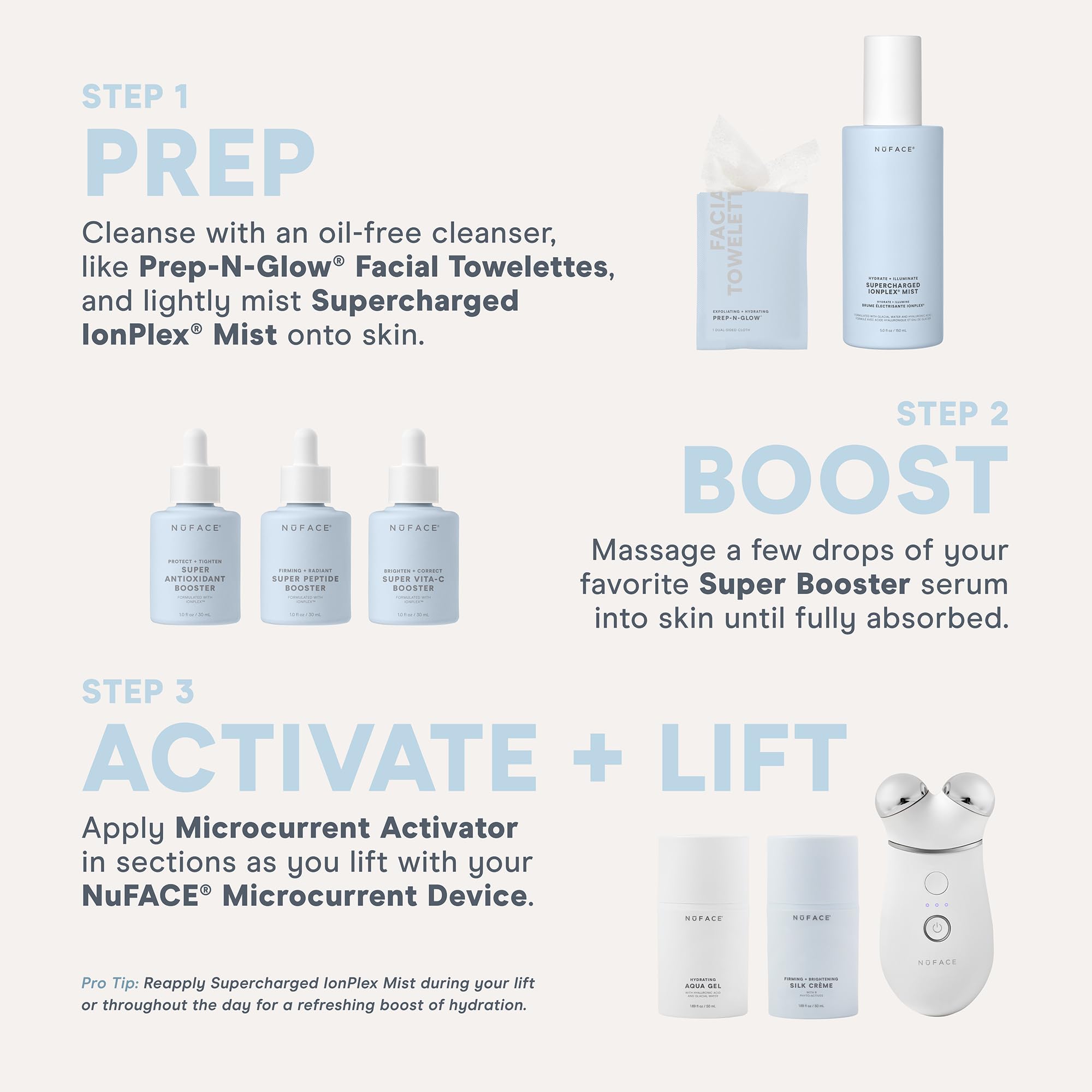 NuFACE Silk Creme Activator texture closeup highlights creamy, easy-apply consistency