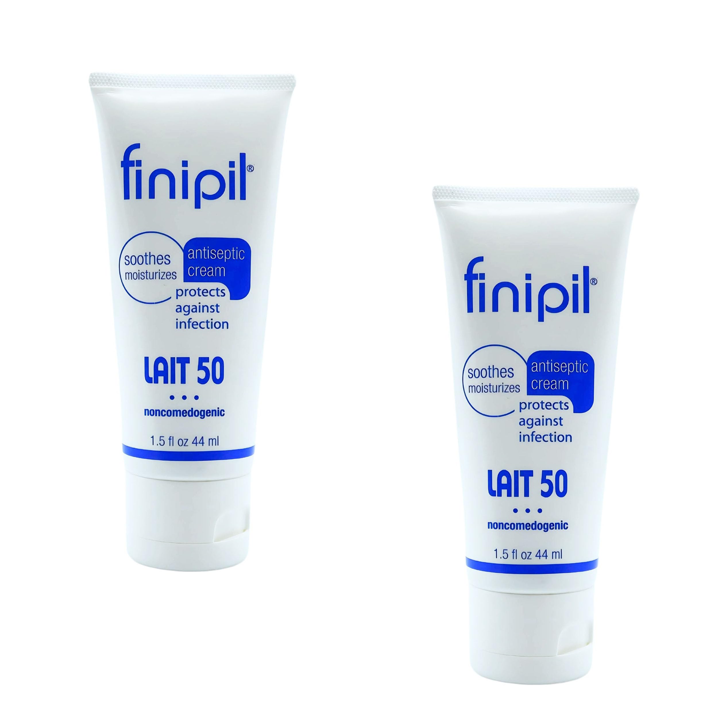 Nufree Finipil Lait 50 bottle shown for antiseptic post-hair removal protection.