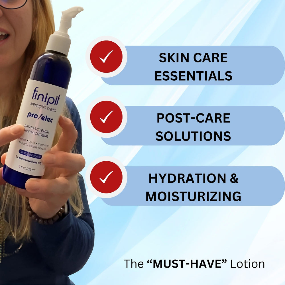 Nufree Finipil Pro Elec antiseptic cream pump dispensing for clean post-treatment application
