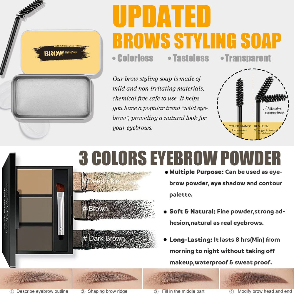 NUIBO all-in-one makeup kit eyebrow soap for groomed brows