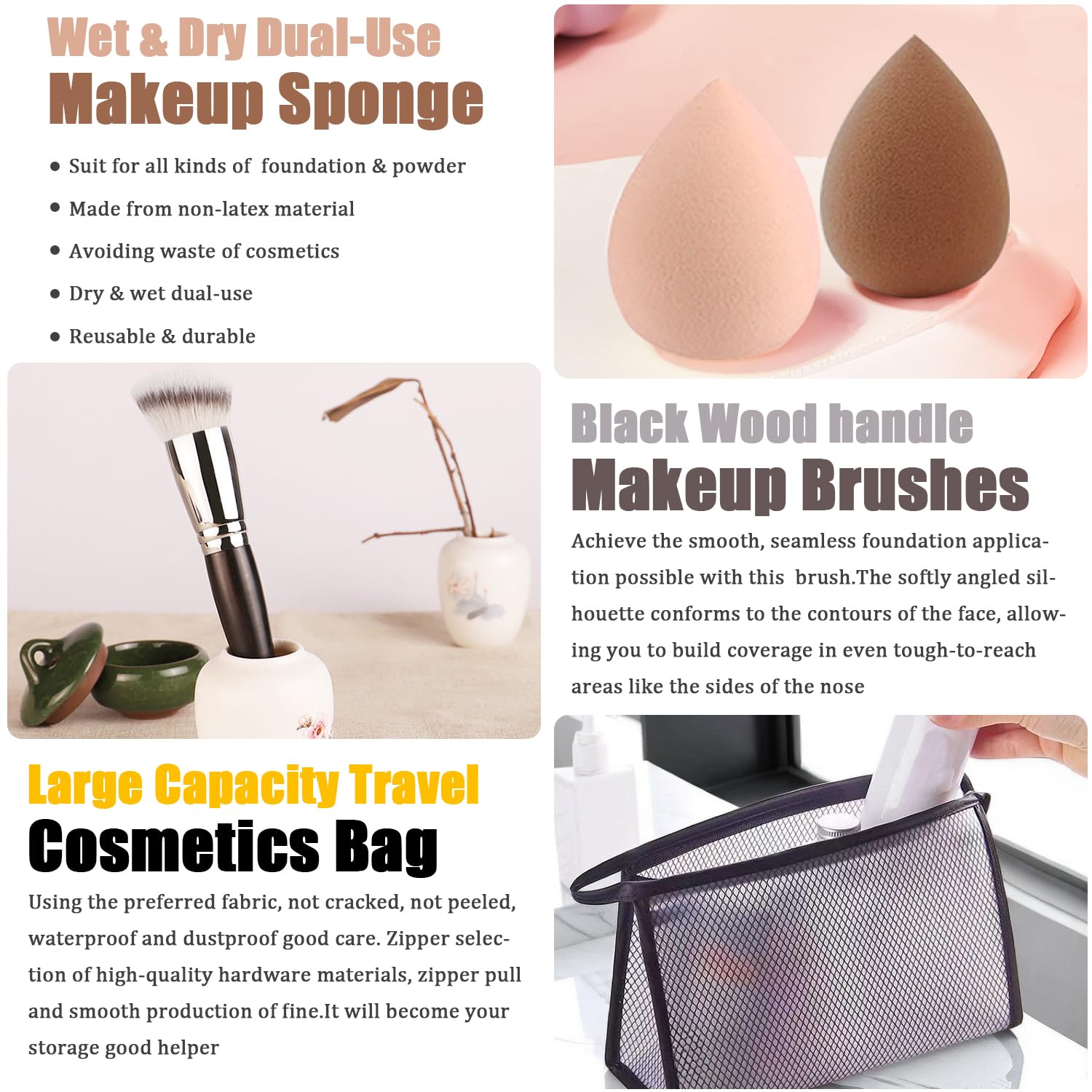 NUIBO All-in-One Makeup Kit cosmetic bag and tools for on-the-go touch-ups.
