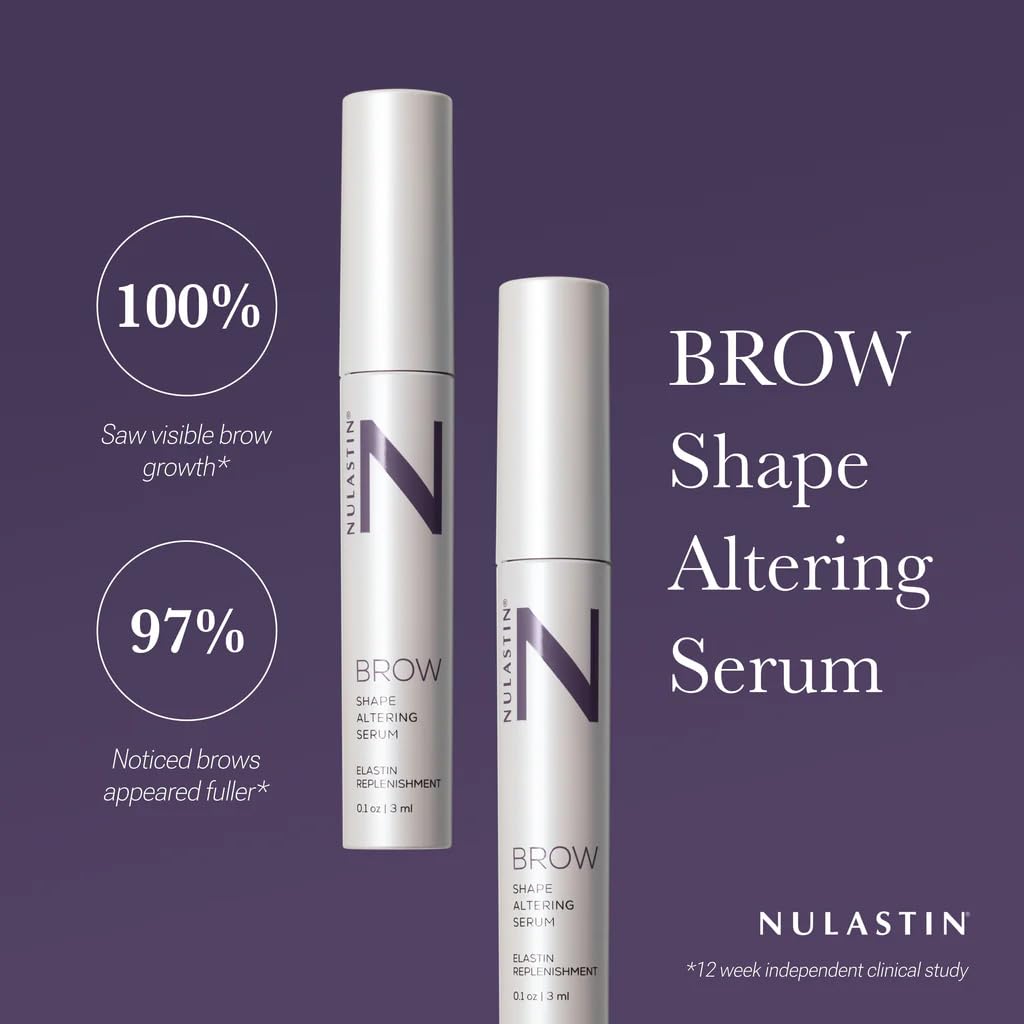 NULASTIN brow serum optimized tube ready for easy brush saturation and precise application.