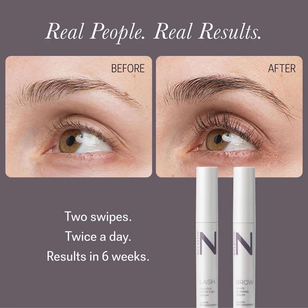 NULASTIN eyelash serum top view shows sleek tube for daily use.