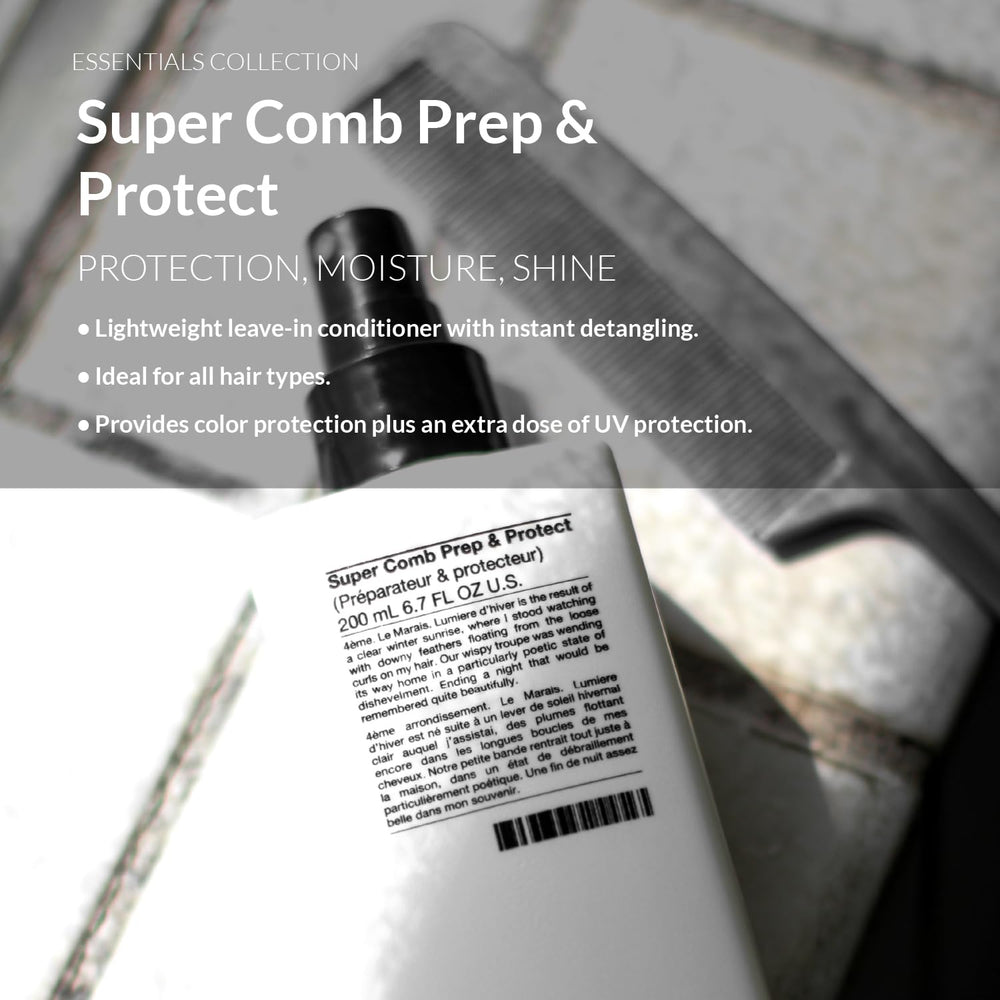 Number 4 Super Comb Protect spray-dispense for even application.