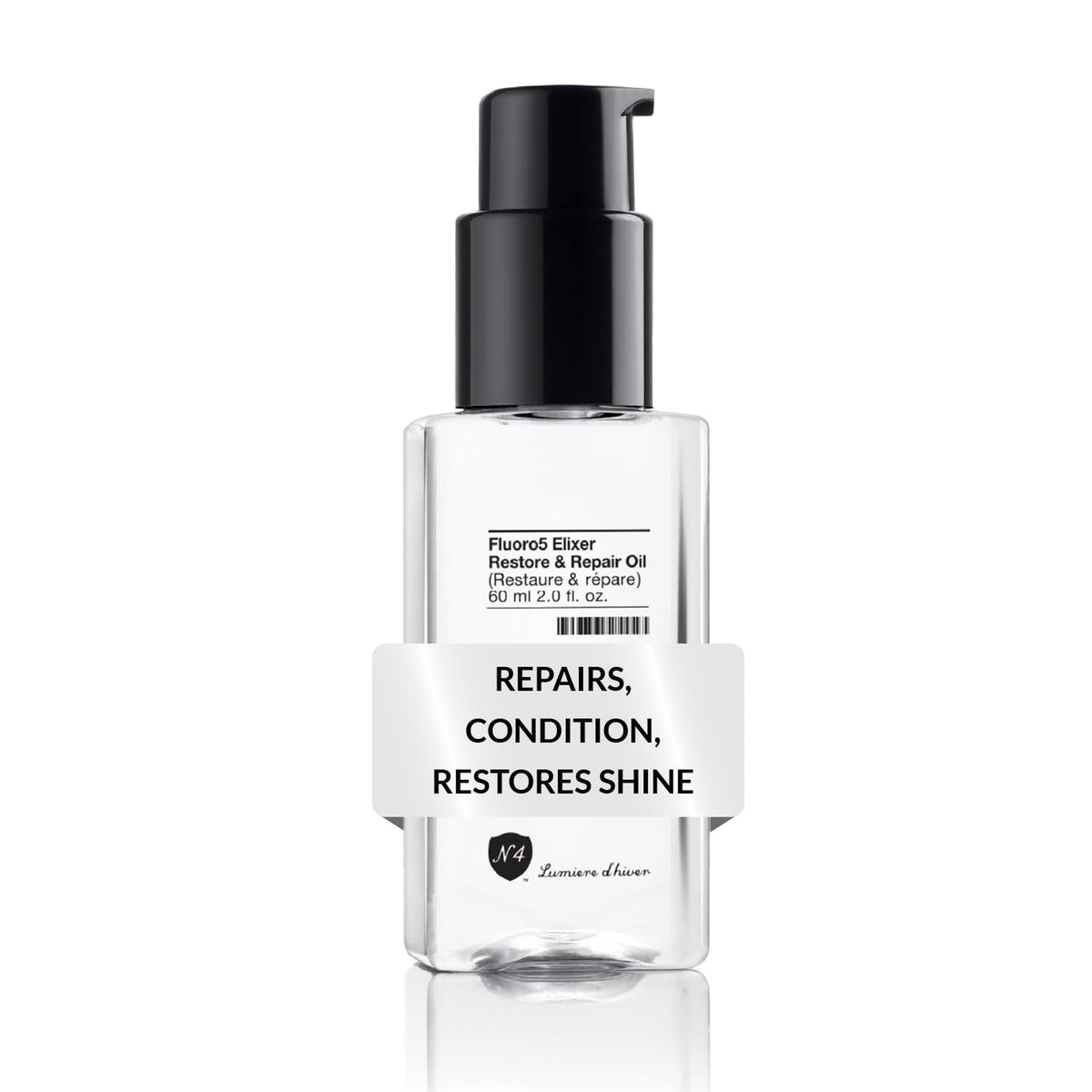 Number 4 Hair Oil bottle pour delivers lightweight hydration and shine.