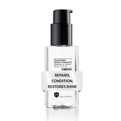 Number 4 Hair Oil bottle pour delivers lightweight hydration and shine.