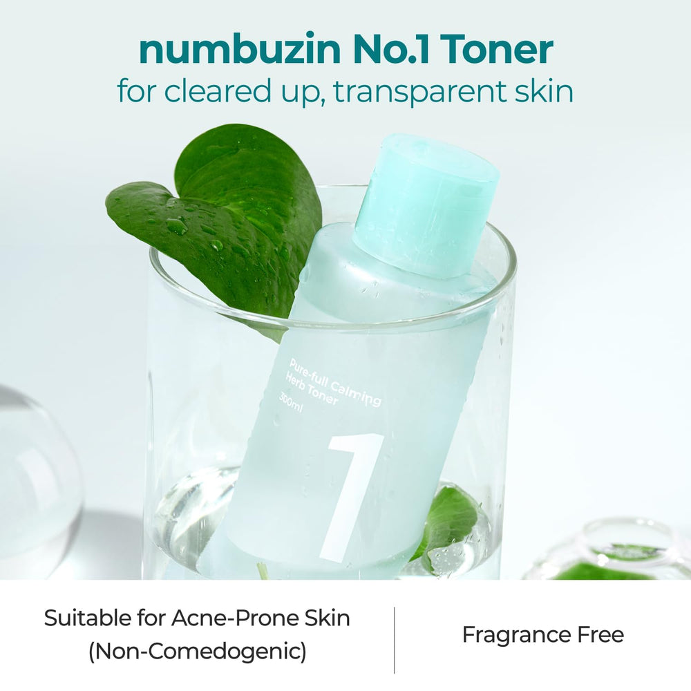 Numbuzin No.1 Toner centella and heartleaf closeup for soothing extracts.