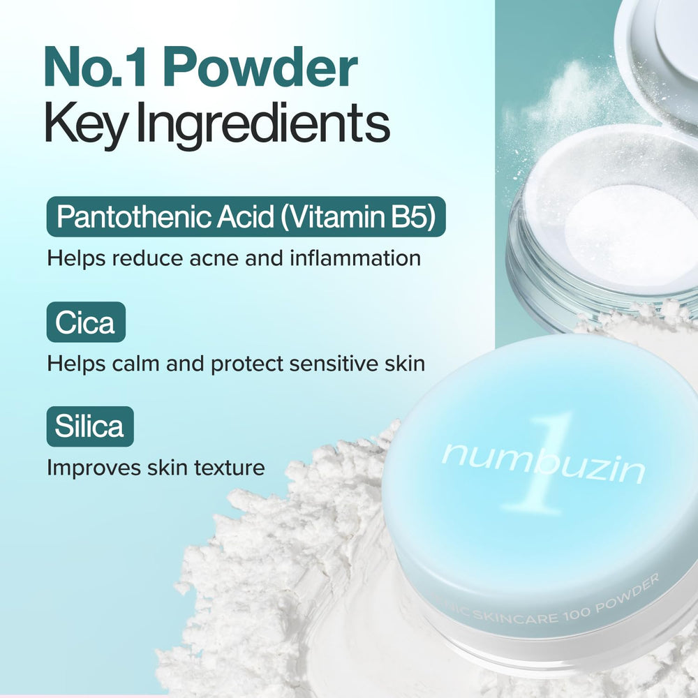 numbuzin No.1 Powder on skin for long-lasting matte finish throughout day