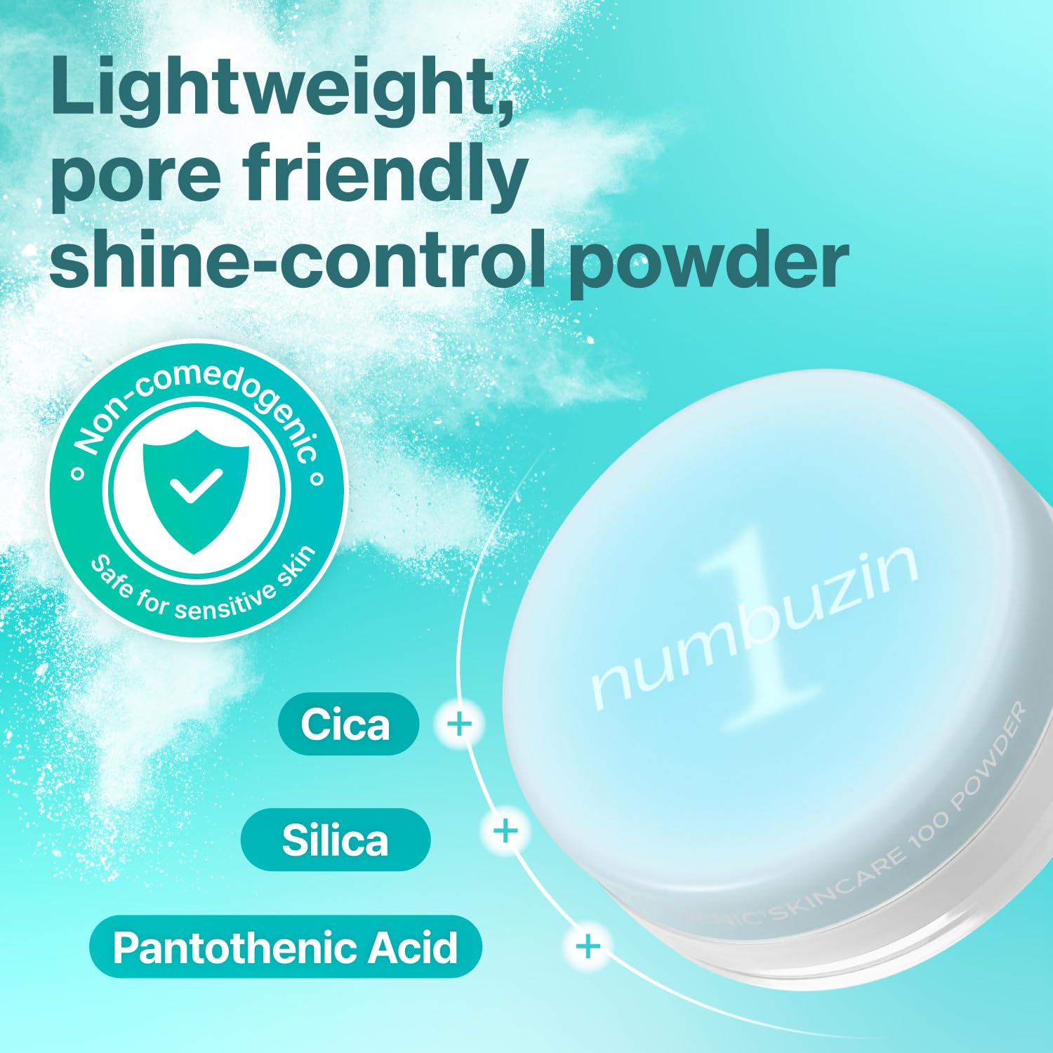 numbuzin No.1 Powder texture swatch showing blur and smoothness