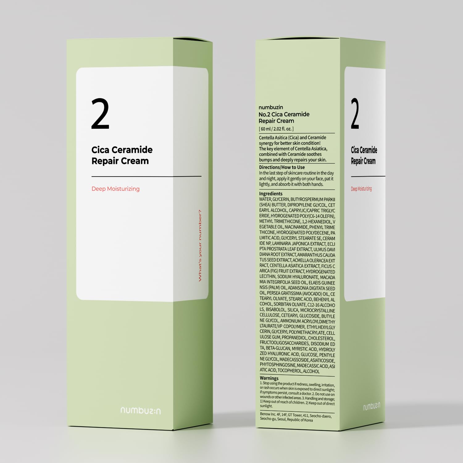 numbuzin No.2 Cream apply-on-face shows simple daily hydrating ritual.