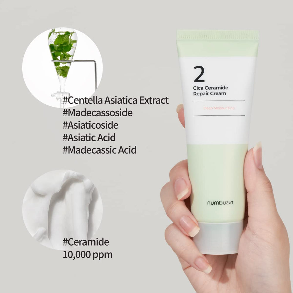 numbuzin No.2 Cream jar-side view conveys premium ceramide care.