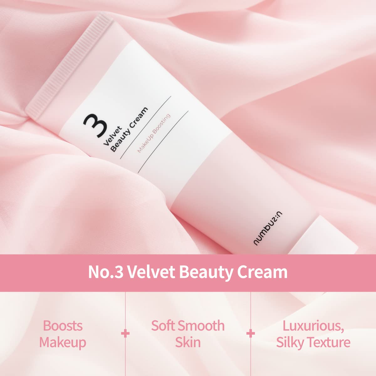 numbuzin No.3 Cream poreless skin closeup illustrating texture smoothing