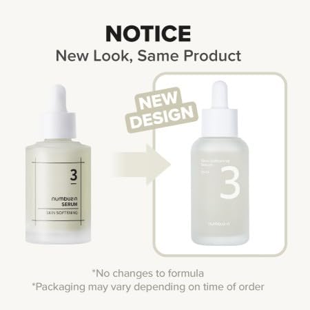 numbuzin No.3 Serum texture-smoothing highlights improved texture and reduced roughness.