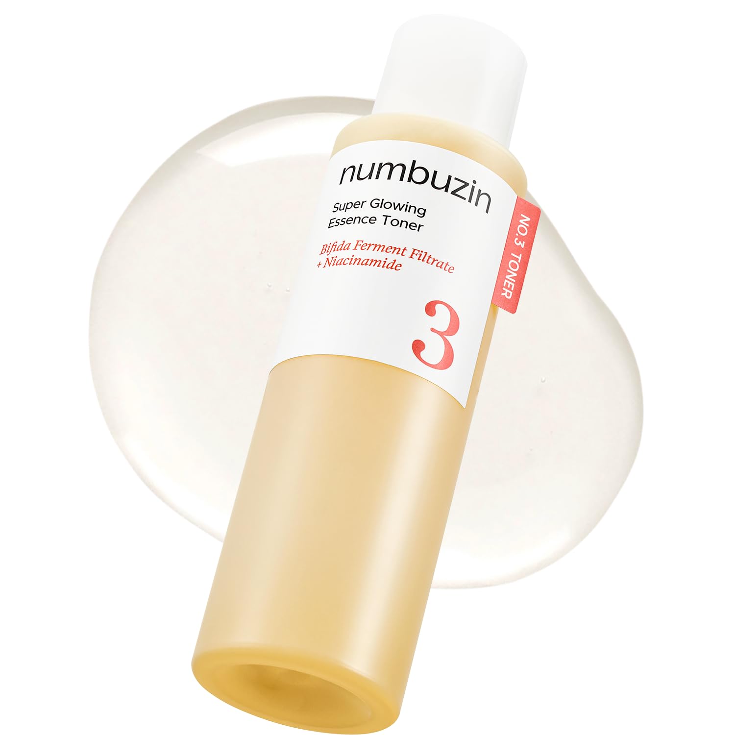 Numbuzin No.3 Toner bottle closeup for radiant, hydrated skin