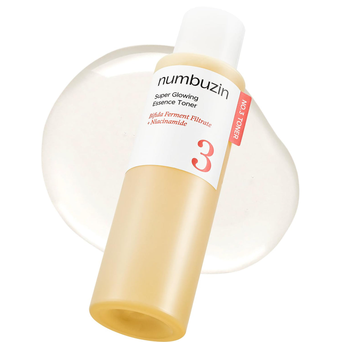 Numbuzin No.3 Toner bottle closeup for radiant, hydrated skin