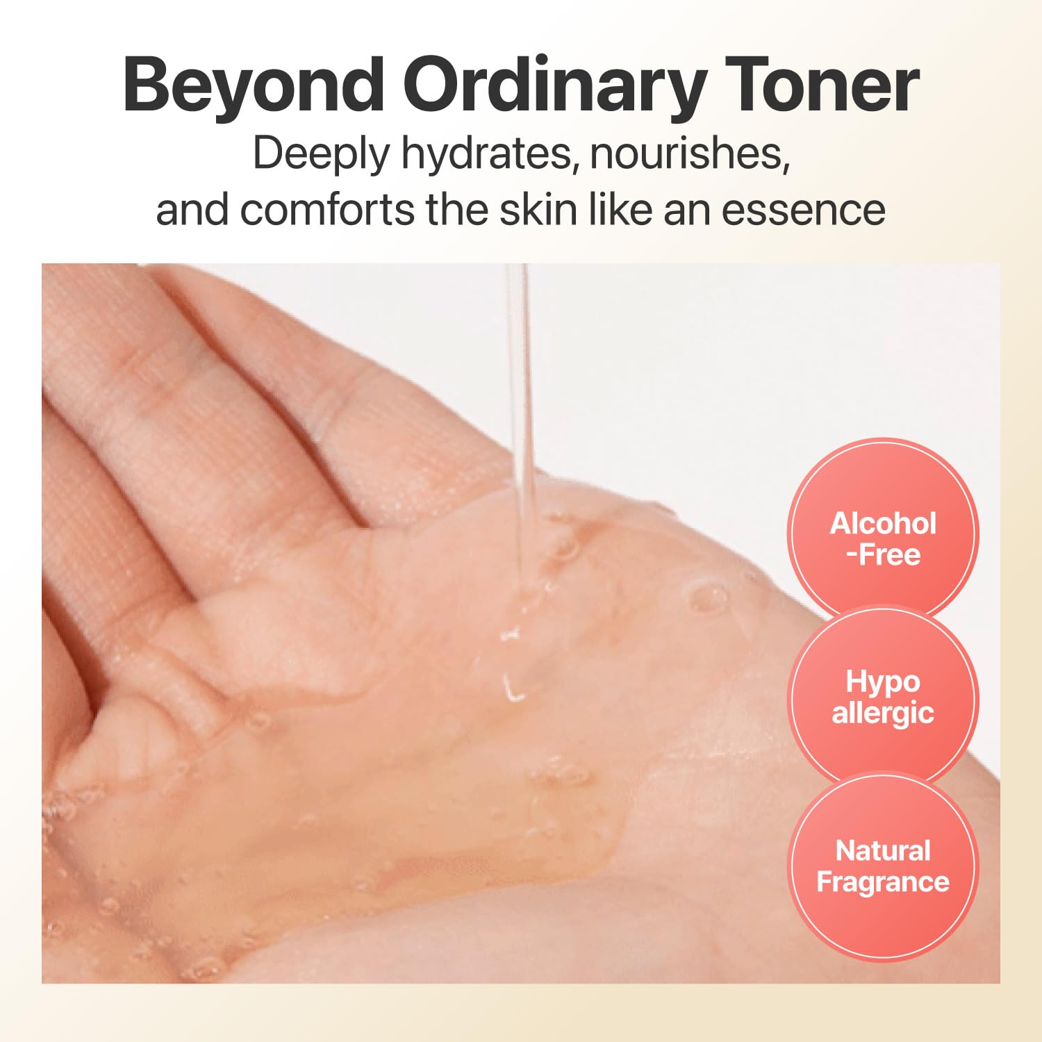Numbuzin No.3 Toner application on skin shows cooling soothing benefits