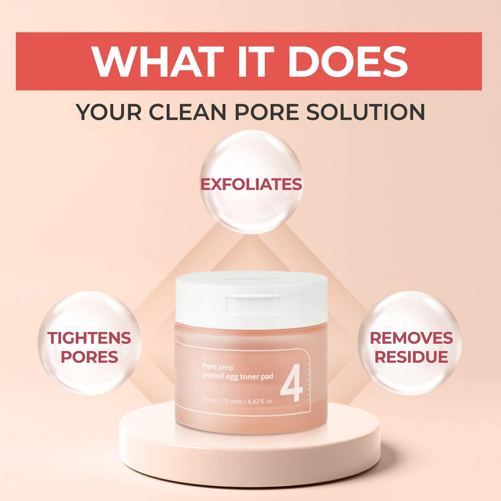 numbuzin No.4 toner pads use Anti-sebum P complex to refine pores and balance shine.