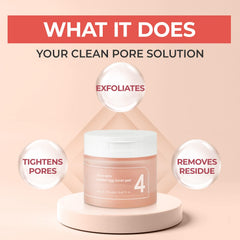 numbuzin No.4 toner pads use Anti-sebum P complex to refine pores and balance shine.