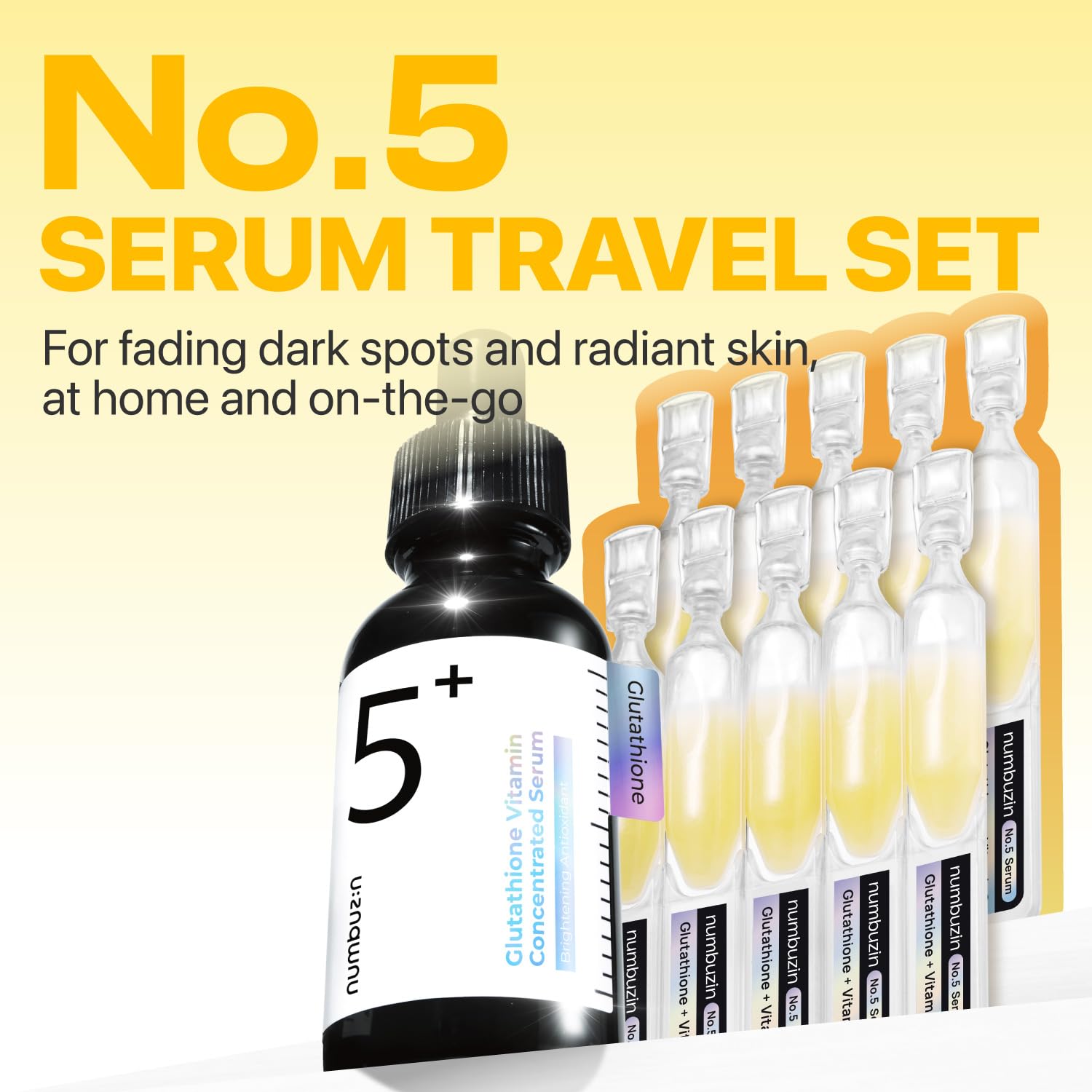 numbuzin No5 Serum bottle close-up showing sleek design and silky finish