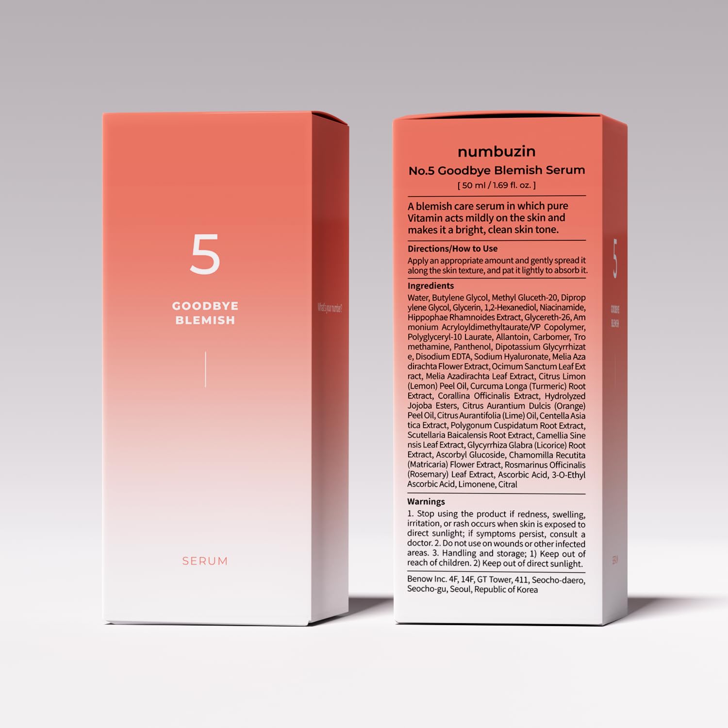 Numbuzin No.5 Serum supports daily routine in skincare.