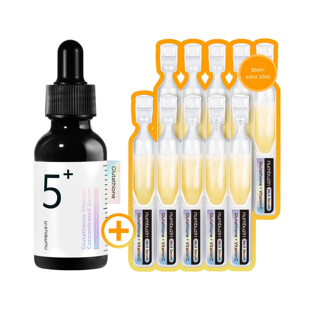 numbuzin No5 Serum fullset packaging for travel-ready glow and routine consistency