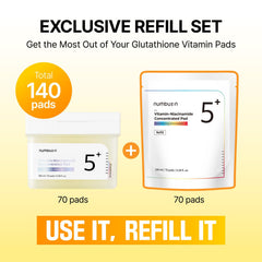 Numbuzin No.5 jelly-side closeup shows glutathione-rich hydration for tone balancing.