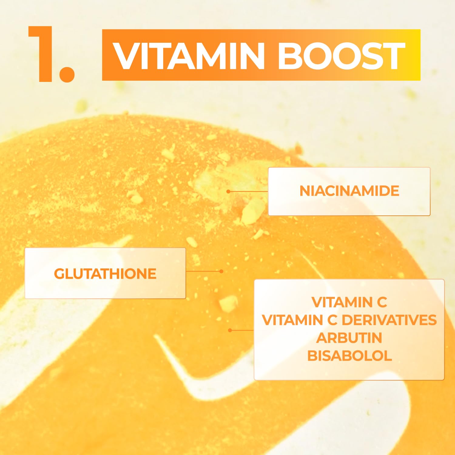 Numbuzin No.5 vitamin C powder illustration highlights brightening potential.