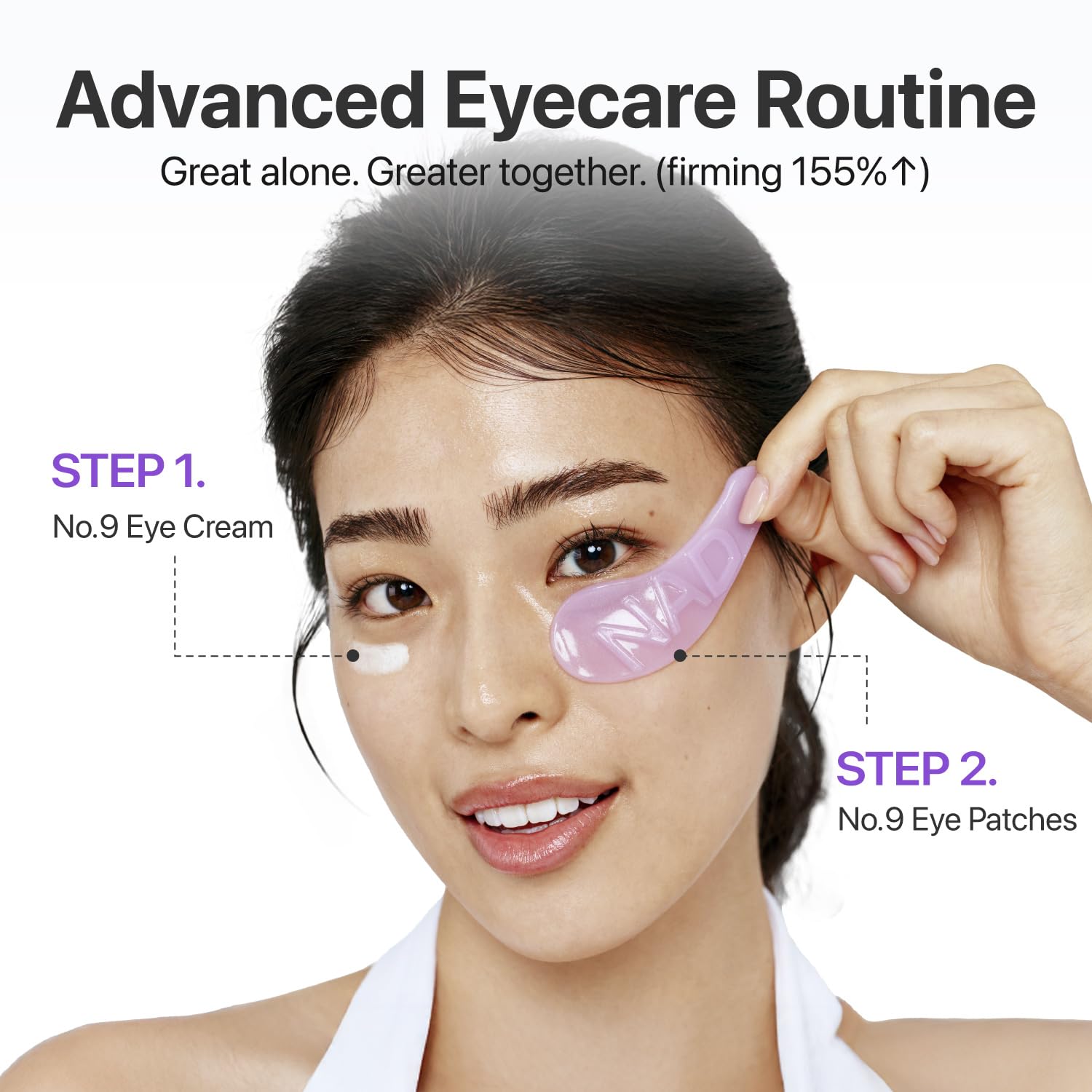 numbuzin No.9 Eye Patches two-pack emphasizes travel-friendly skincare.