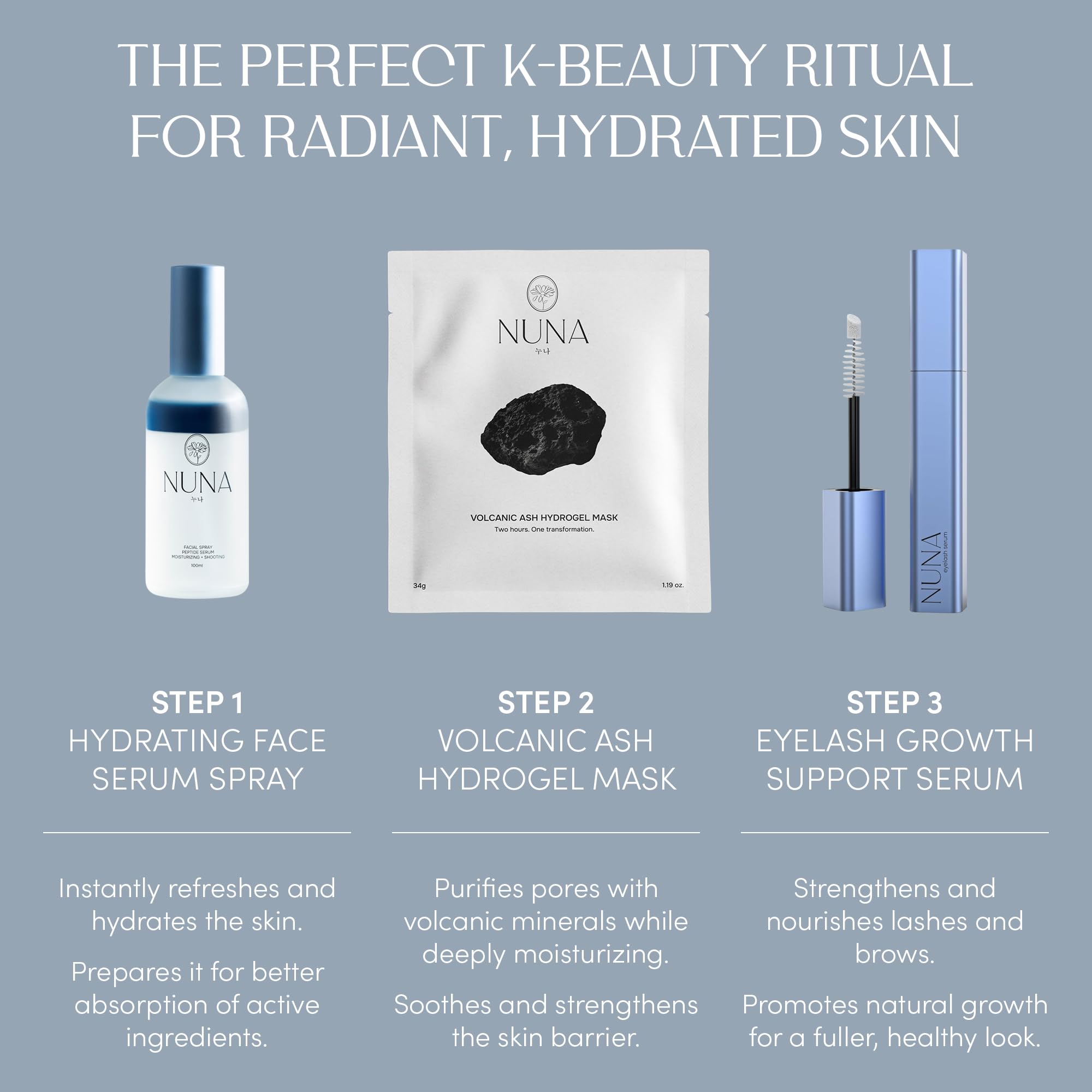 NUNA packaging close-up shows vegan and cruelty-free promise.