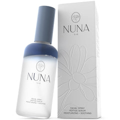 NUNA Ultra Hydrating Face Serum Spray bottle closeup for daily moisture boost.