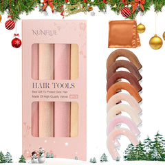 NUNFLUE heatless curls overnight set packaging showing easy no-heat styling