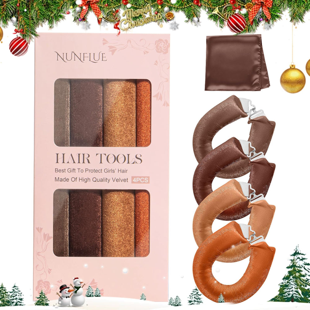 NUNFLUE heatless curlers set in velvet packaging ideal for gifting