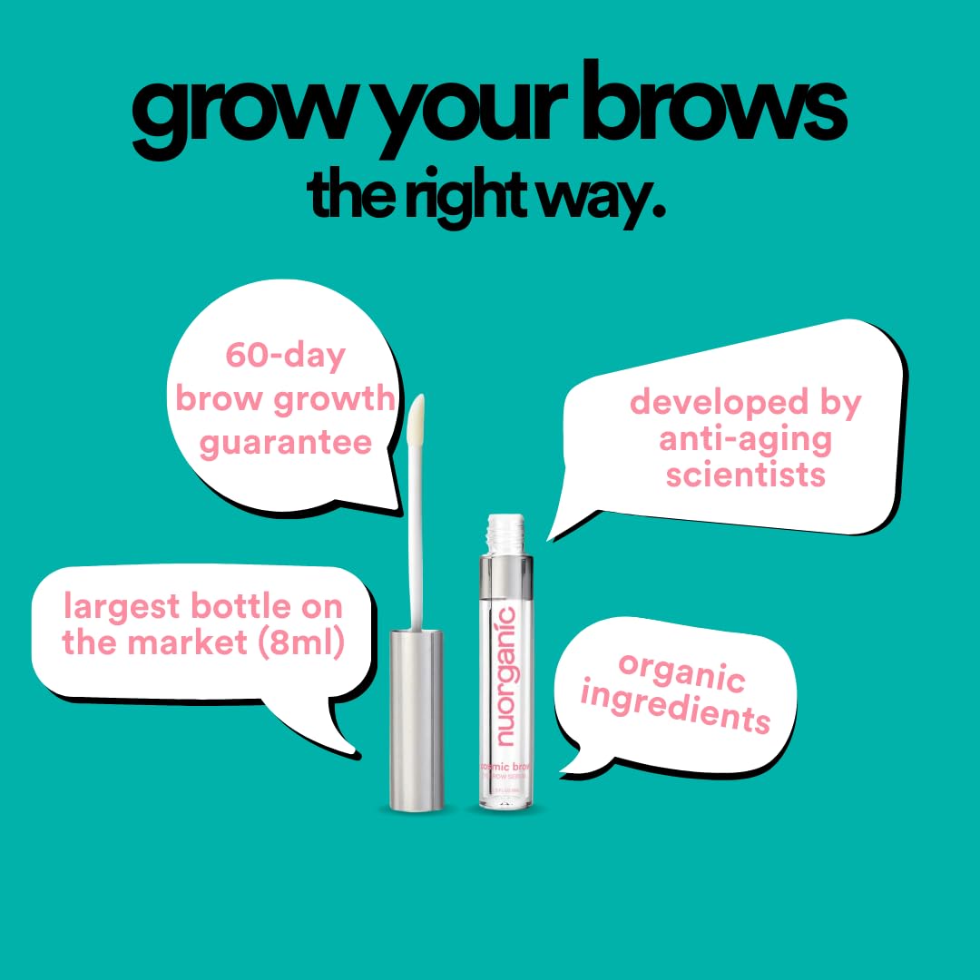 NuOrganic Cosmetics Cosmic Brow before-after comparison illustrating possible growth and definition.