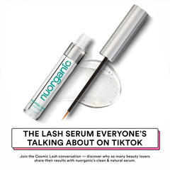NuOrganic Cosmic Lash Serum applicator brush for precise lash base application