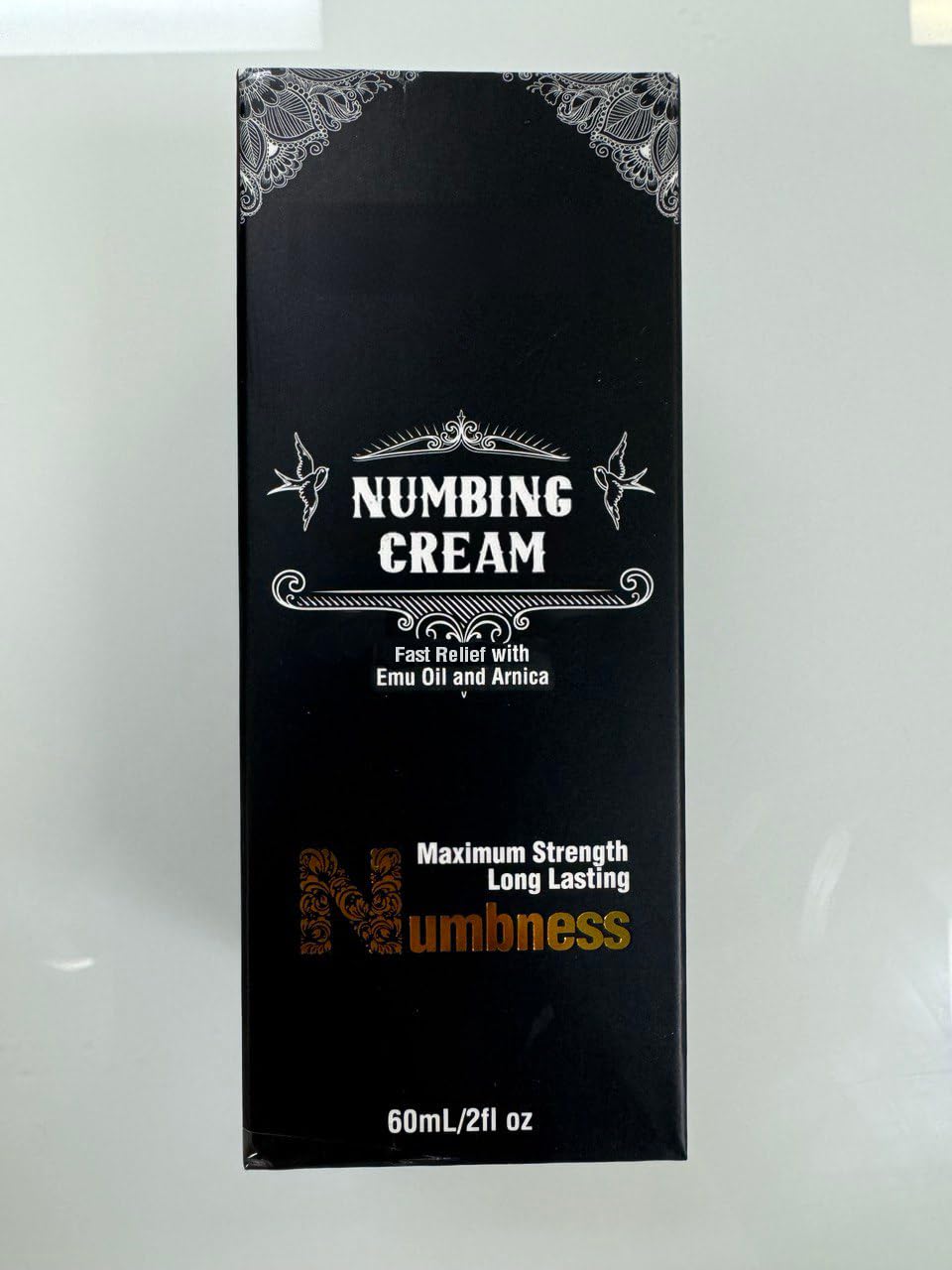 Nupharmco numbing cream fast-action graphic suggests rapid peak effectiveness.