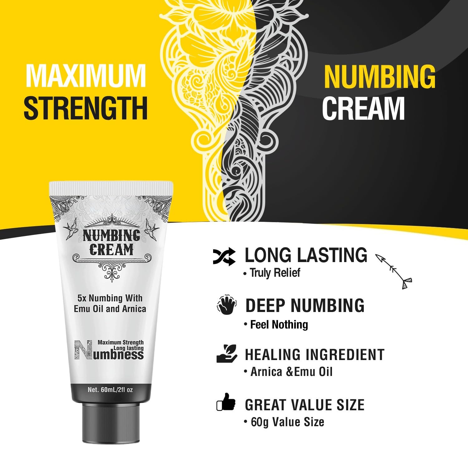 Nupharmco numbing cream texture close-up highlights smooth, non-greasy application.