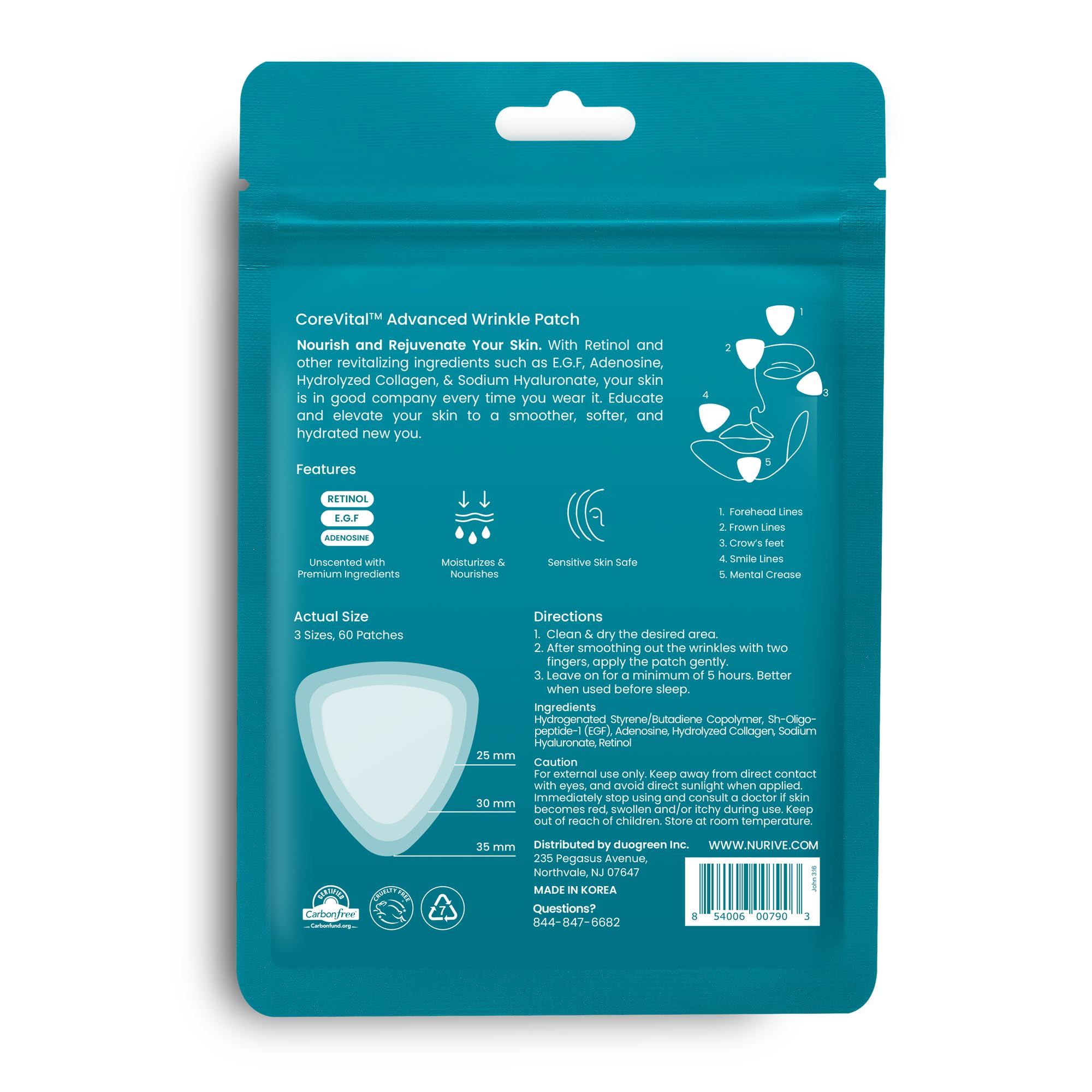 Perforated film enables easy peel and resealable packaging.