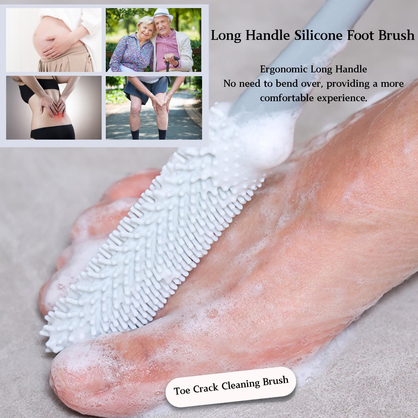 Nurlypop foot-scrubber-exfoliating-brush provides gentle shower exfoliation.