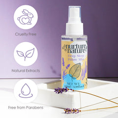 Nurture by Nature Relaxing Spa Gifts pillow-spray to promote deep sleep and relaxation.