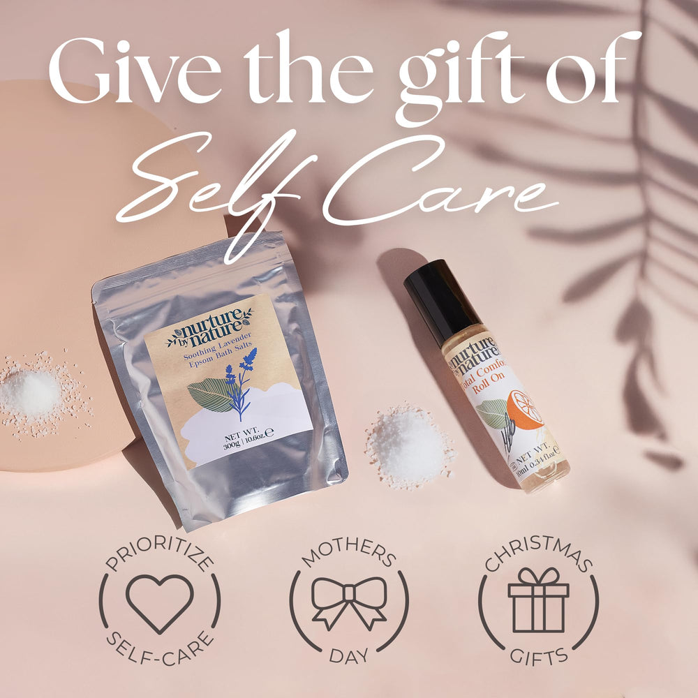 Nurture by Nature Relaxing Spa Gifts pulse-point-roll-on for quick, on-the-go stress relief.