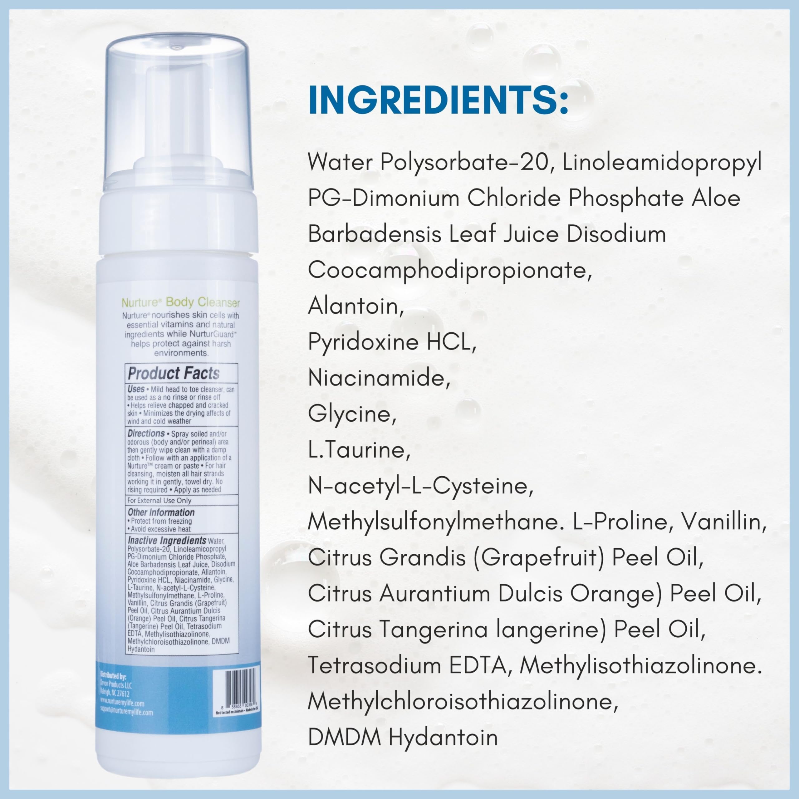 Nurture Valley perineal care cleanse supports odor-management hygiene